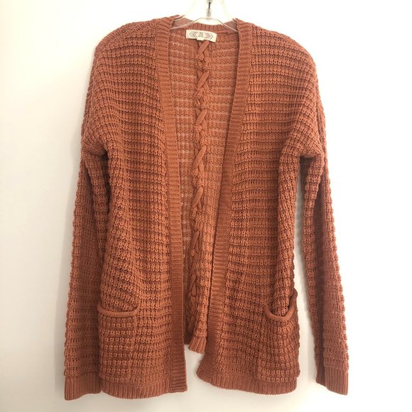 Pink Rose Sweaters - FINAL PRICE Pink Rose Coral  Cardigan Sweater